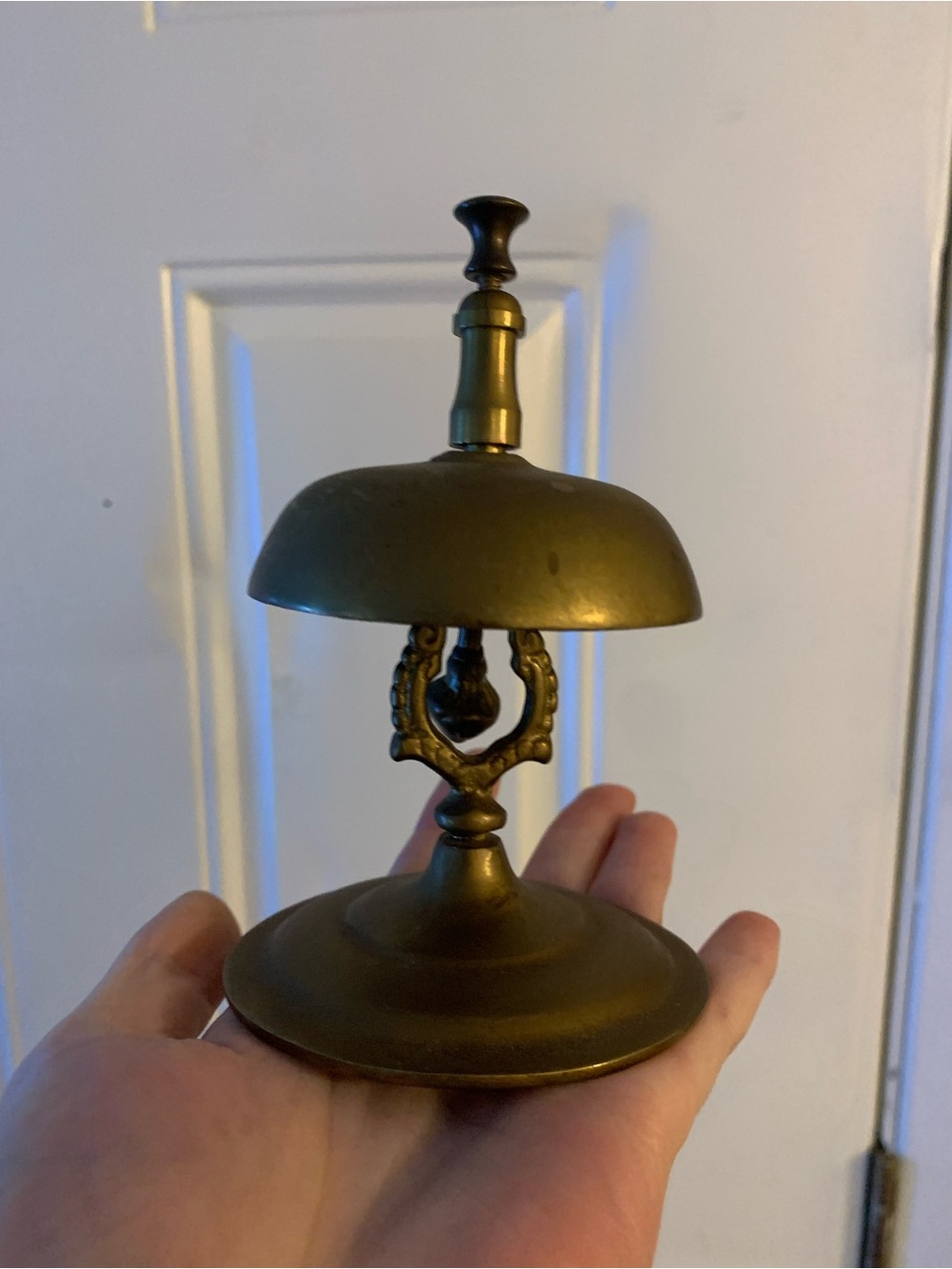 Antique Victorian Style Brass Hotel Library Store Desk Counter Service Bell Ring